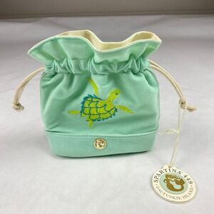 NWT Spartina 449 Keepsake Drawstring Pouch Embroidered Sea Turtle- Flaw